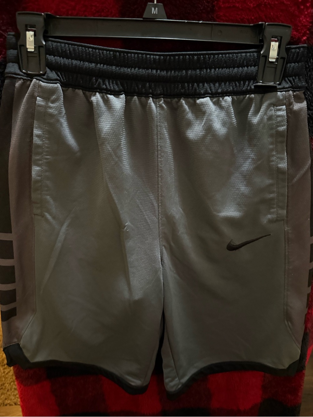 Nike Gray and Black Kids Athletic Shorts